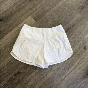 Aritzia White Athletic Shorts with Wide Waistband